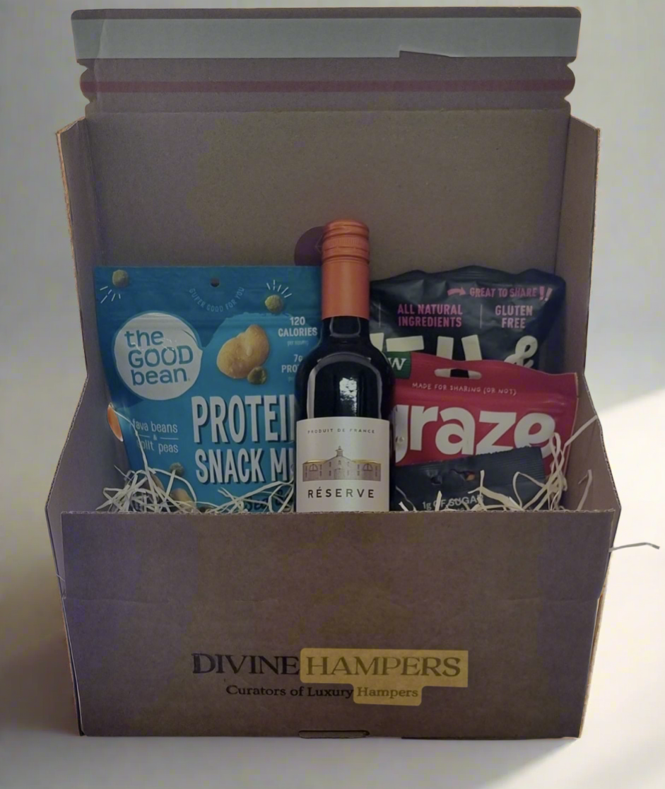 Snack Box with Red Wine